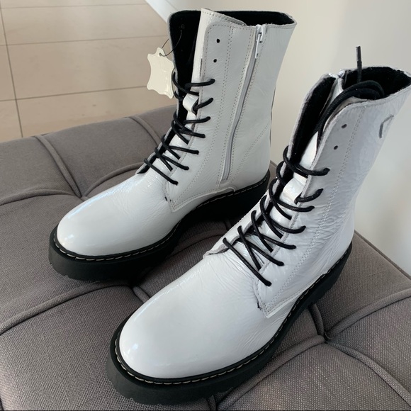 White Italian Leather Ankle Boots size 39 - Picture 3 of 11